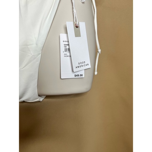 NWT Good American Tiny Ties Bikini Bottom in Ivory size 2 Med - Picture 9 of 9